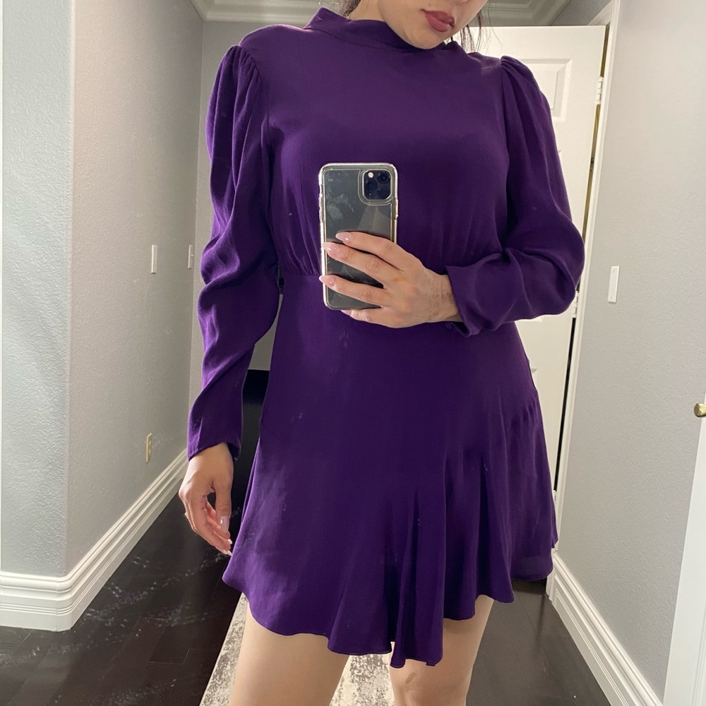 Zara Purple Mini Dress long sleeves